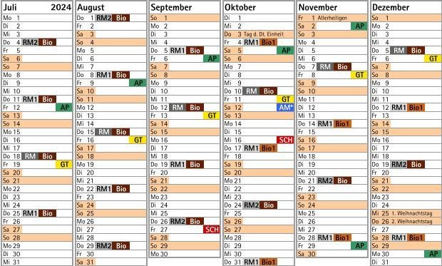 Abfall Kalender 2024 Brigach 2. Halbjahr